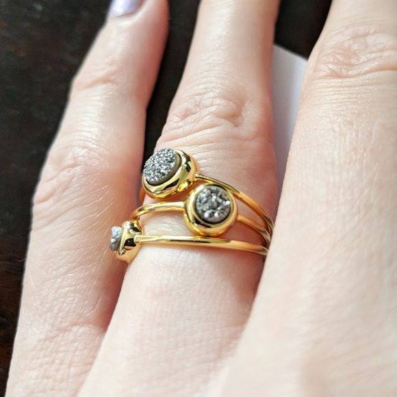 NWT Gorjana Astoria Gold and Silver 3-Ring Set - Picture 3 of 5